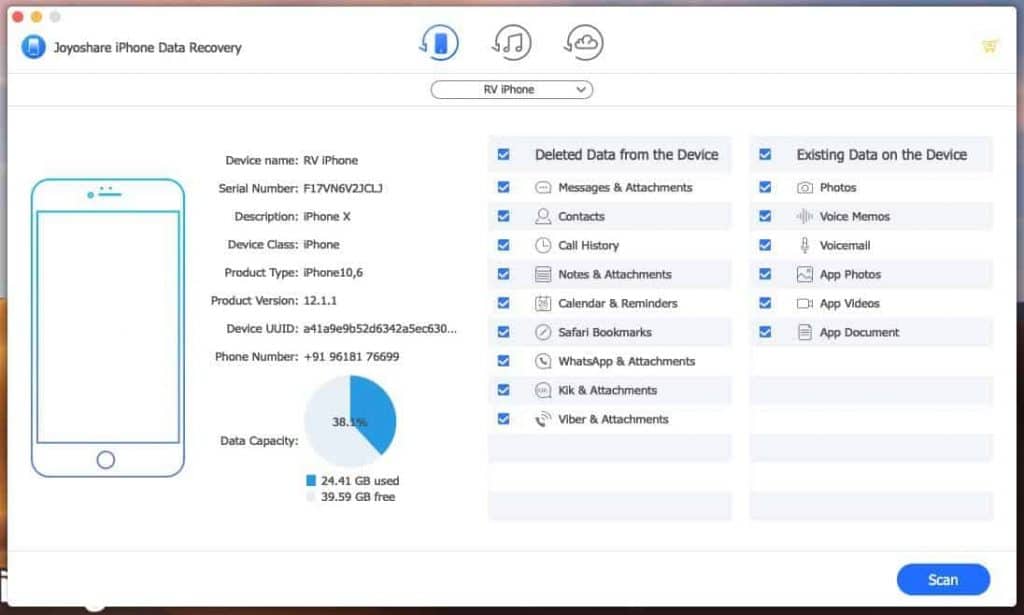 JoyoShare iPhone Data Recovery for Mac Review - 7