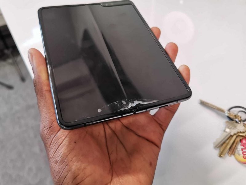 Galaxy Fold Protective Film Pealed off