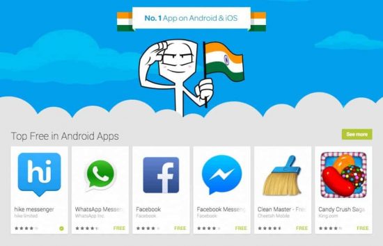 Hike Messenger hits No. 1 spot in Android app store and iOS app store - 4