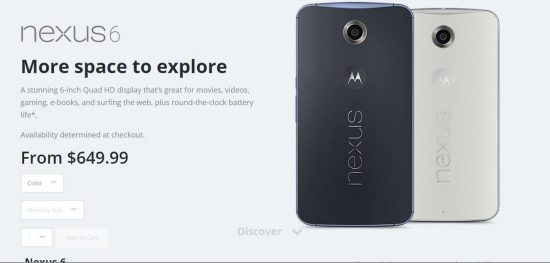 Google Nexus 6 (unlocked)is now available in Motorola website , pre-order now - 4
