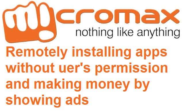 Micromax installing apps without permission