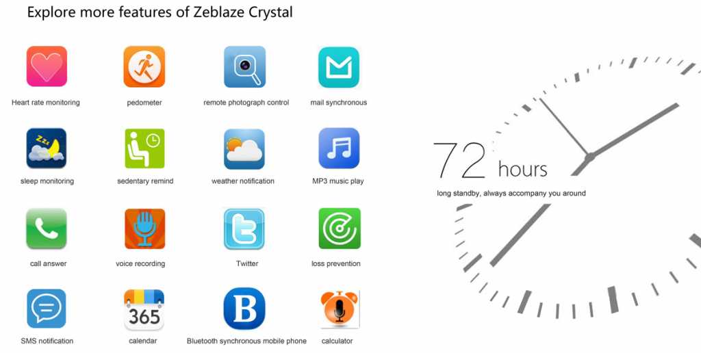 zeblaze crystal smartwatch-features