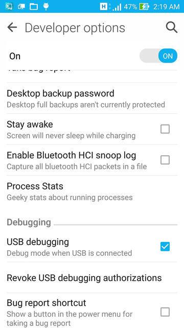 Allow USB Debugging on Zenfone Zoom