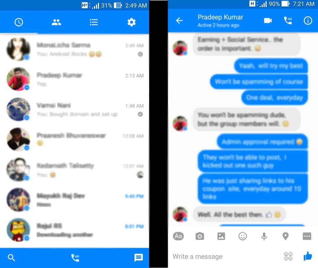 Facebook messenger chat admin