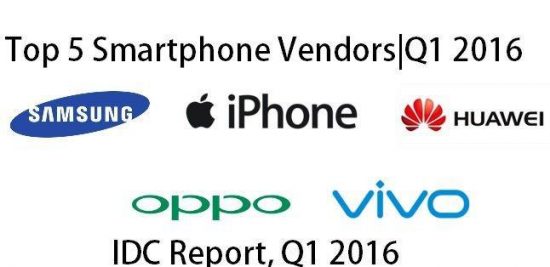 Top 5 Smartphone Vendors - Shipments - Q1 2016 - 4
