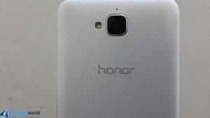 Honor Holly 2 Plus review - rear side showing camera + flash + mic & logo