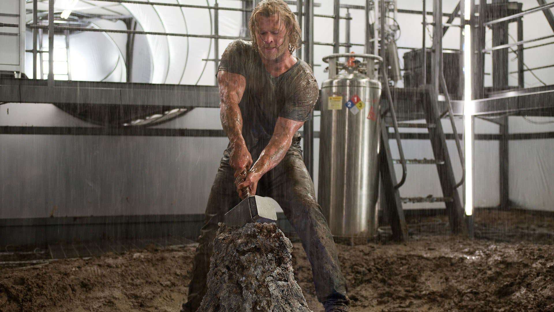 Thor lifting Mjolnir