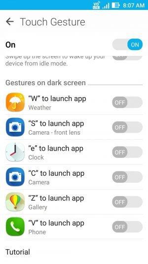 Zenfone 3 Laser -gestures